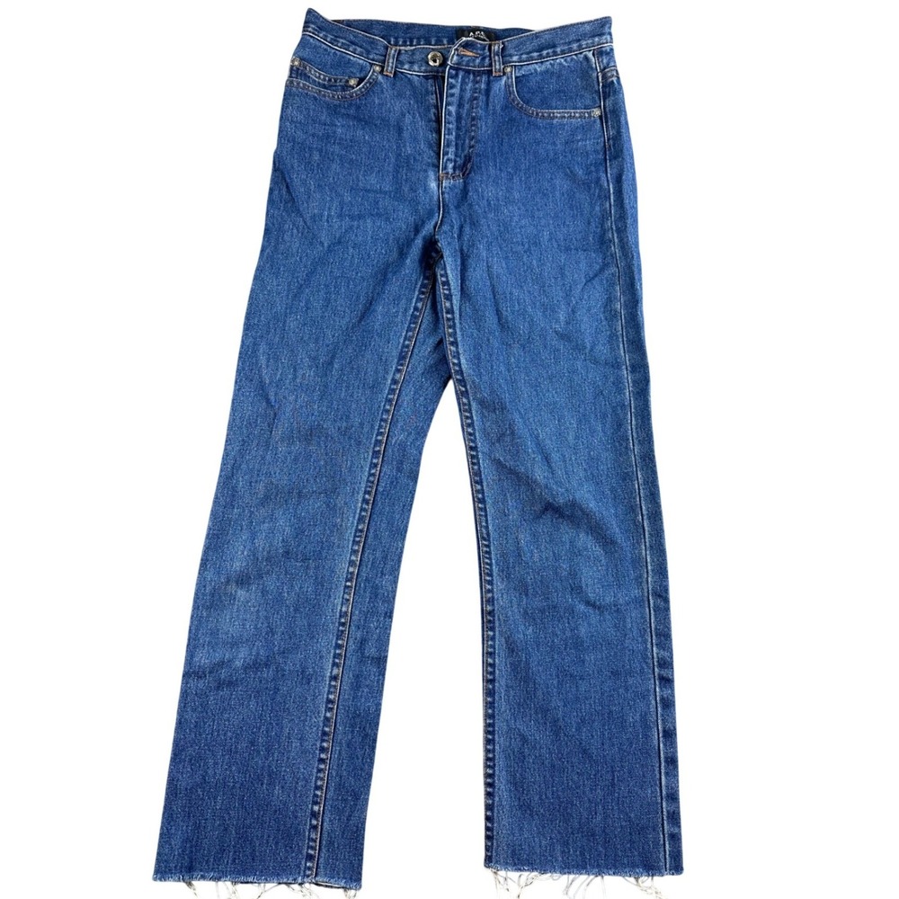 A.P.C. Jeans 28 Jean Standard Blue 100% Cotton Frayed DIY Raw Hem Denim Pants